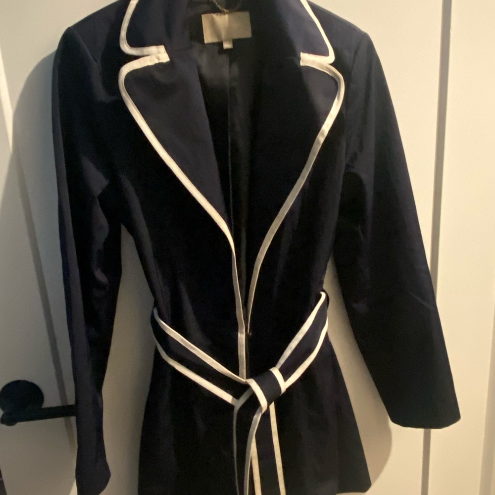 Banana Republic Navy Blazer with White Accents